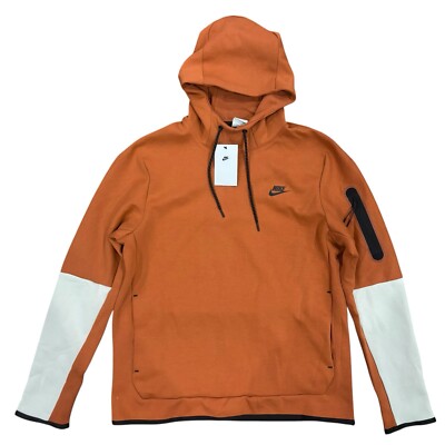 Nike Tech Fleece Burnt Orange Hoodie Sweatshirt, Size Medium NWT DD5174-825