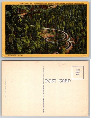 Loop-Over Newfound Gap Highway Great Smoky Mountains NC Postcard Curteich