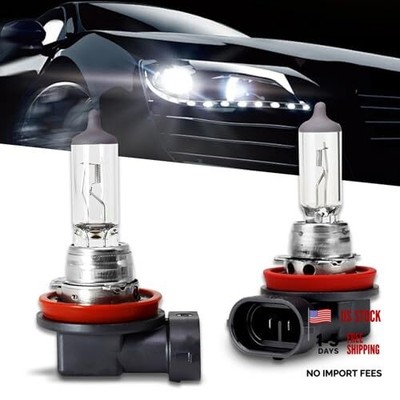 2PC Car H11 Halogen Bulb,12V 55W Quartz Lamp Ultra-bright Beam 2 PCS White #H11