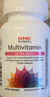 GNC ULTRA MEGA Multivitamin 90 Caplets  ( 45 Servings ) BEST BY 07/26 