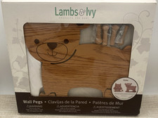 Lambs  Ivy Echo Set Of 2 Baby Nursery Wall Decor Pegs Hangers Owl  Teddy Bear