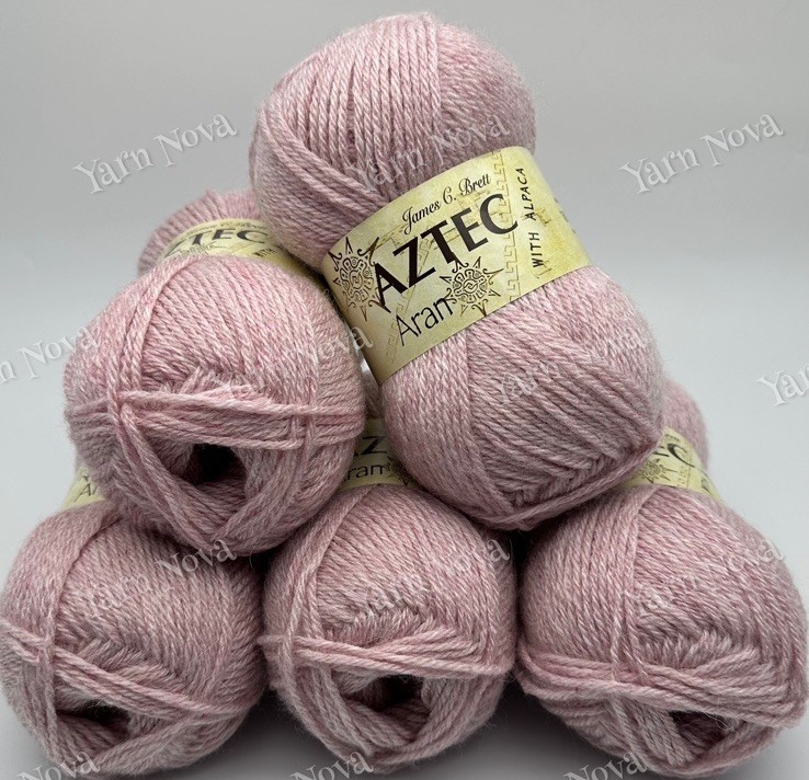 James C Brett Aztec Aran Knitting Crochet Yarn Wool - 5x100g Balls - AL4 Pink