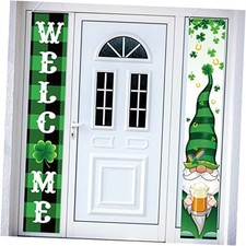 St. Patrick's Day Gnomes Banner Decorations Saint Patty's Day Porch Sign