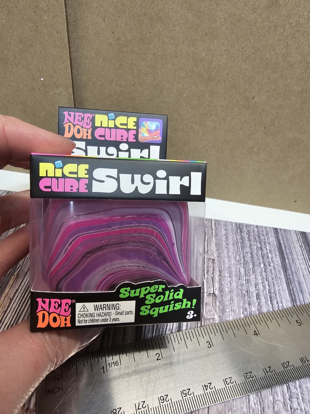 NeeDoh Nice Cube SWIRL Square Sensory Toy PINK PURPLE BLACK Tiktok