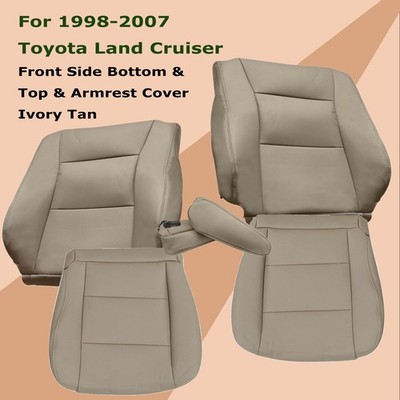 For 1998 1999-2007 Toyota Land Cruiser Font Leather Seat & Armrest Cover Tan
