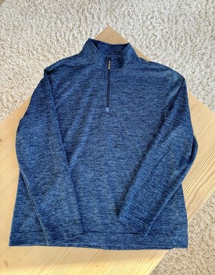 Van Heusen Men's Heathered Navy Zip-Up Sweater Mens Size:L / Athletic Wear