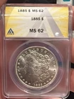 1885-P  $1  MORGAN SILVER DOLLAR  "PHILADELPHIA"  NGC MS62  G raded by ANACS