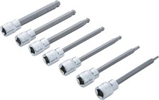 Image of Extra-Long Ball End Hex Socket Bit Set 7-pc, 110mm Shaft, Chrome Vanadium