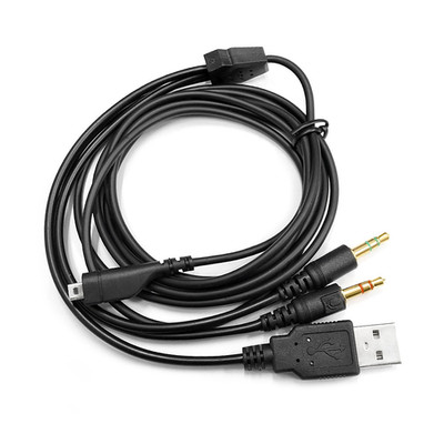 2 m schwarzes Audiokabel f??r Steelseries f??r Arctis 3 5 7 Pro vergoldet 3,5 mm