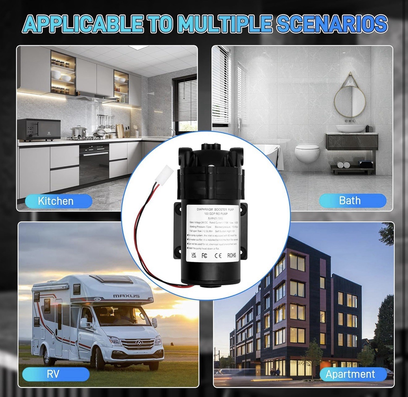 2025 Upgraded  6800 Booster Pump Kit, Suitable for Household Reverse Osmosis Wat