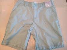 Boys' Flat Front 'At the Knee' Chino Shorts Cat Jack Aqua Green Size 10