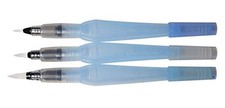Pentel Japan Aquash Water-Brush 3 types of set Large, Multicolor