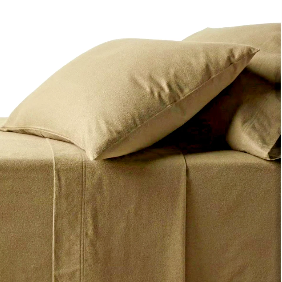 100% Cotton Threshold Queen Size Ultra Soft Flannel Sheet Set Hunter Green (4pc) - Image 3 of 4