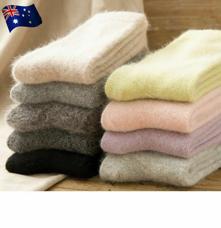 3 Pairs Mongolia100% Pure Cashmere Wool Thick Warmer Mid Calf Women Winter Socks - Image 2 of 4