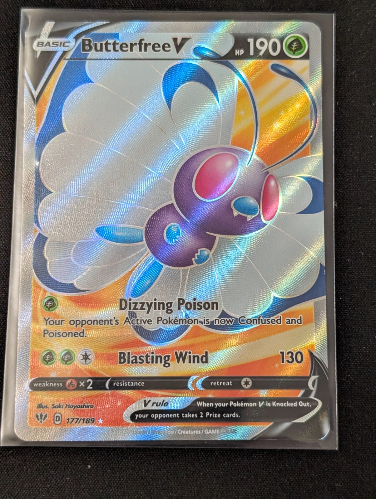 Pokemon Darkness Ablaze "Butterfree V" 177/189 / Ultra Rare / Near Mint