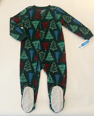 Carters Baby Boy Christmas Footed Pajamas 24 Months Fleece Zip Sleep N Play  New