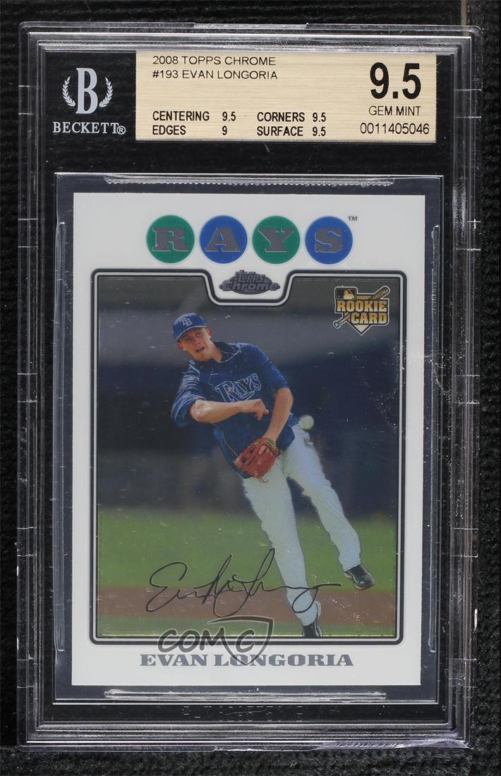 2008 Topps Chrome Evan Longoria #193 BGS 9.5 GEM MINT uk2