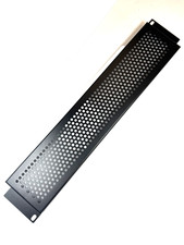 2U Space 3 1/2" Black Perforated Security Rack Panel 19" x 3.5" x 3/4" Deep