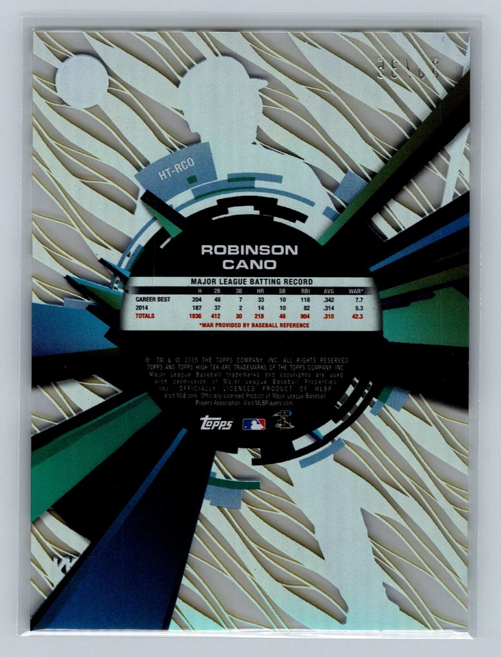 Robinson Cano 2015 Topps High Tek Gold Diffractor /35 - Image 2 of 2