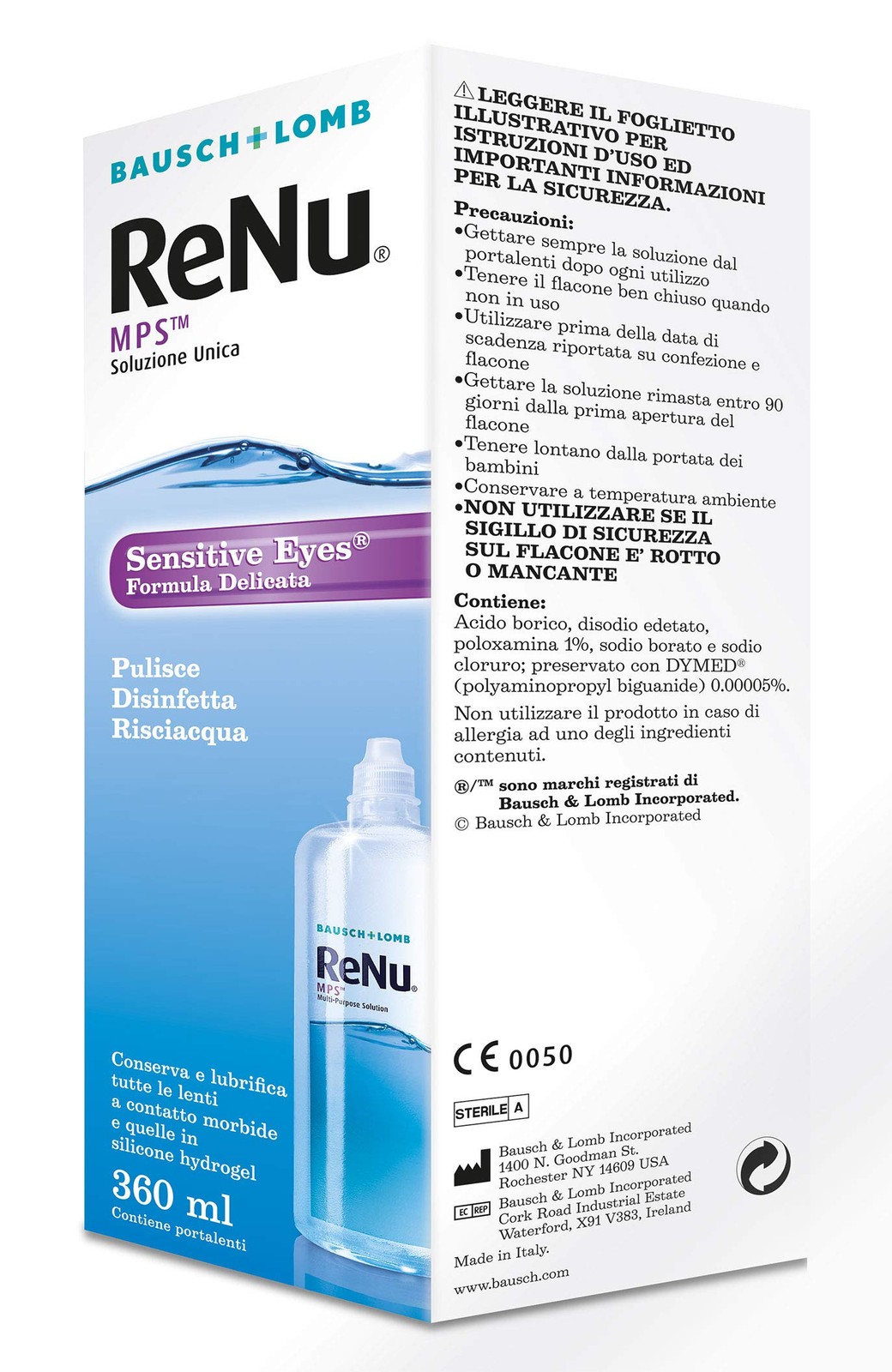 Solution unique pour lentilles de contact multifonction de 360 ml