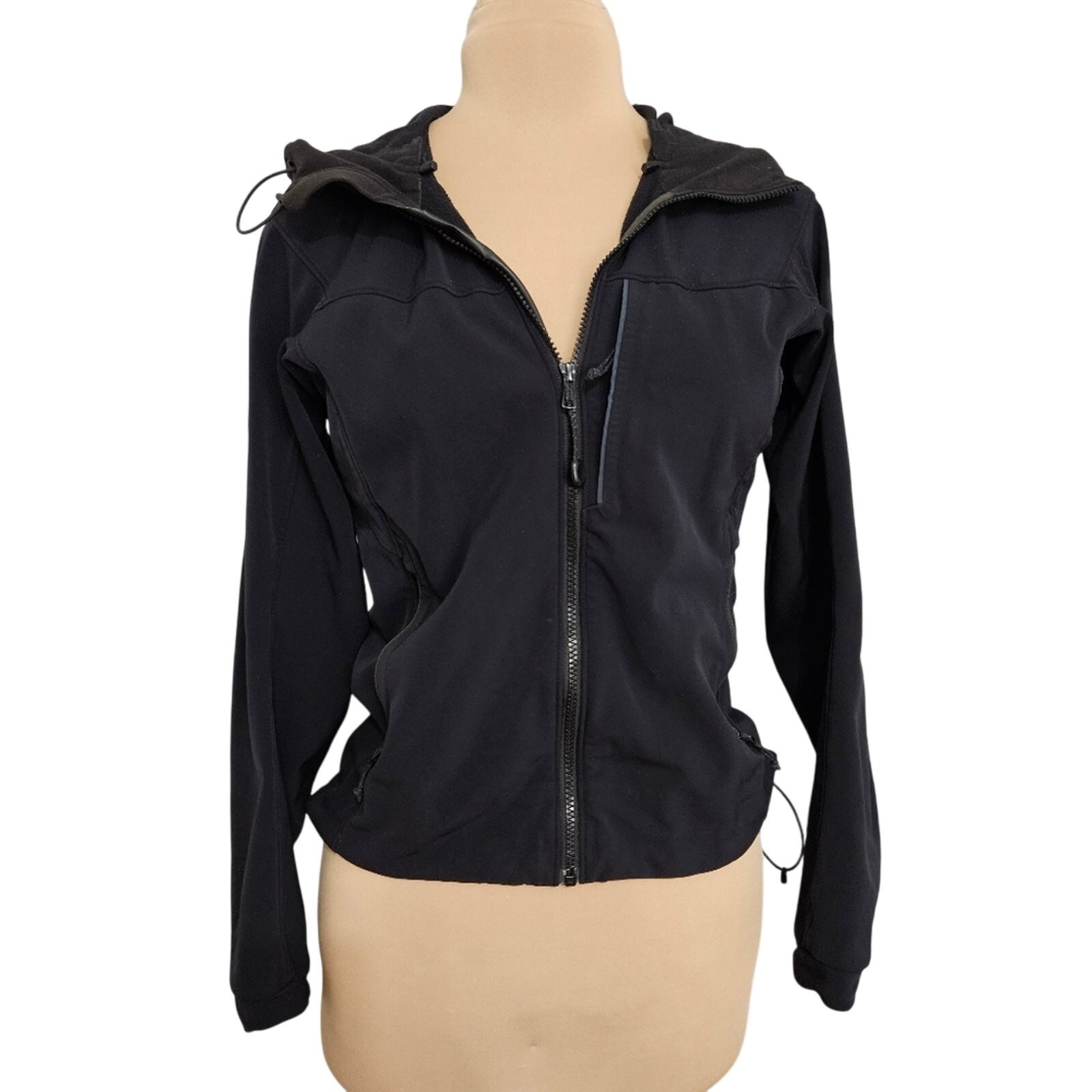 Giacca sci neve Arc'teryx Sentinel Gore tex nera zip donna piccola con cappuccio