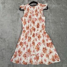 LOFT Dress Womens ST Floral Smocked Ruffle Sleeve Tiered Cottagecore