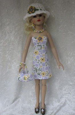 Made to fit KITTY COLLIER #20 Dress, Hat, Purse, Necklace & Earring, Clothes Set