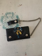 Cartera de cadena de cuero vintage 1997 Marvel Comics X Men Wolverine