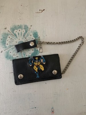 Vintage 1997 Marvel Comics Leather Chain Wallet X Men Wolverine