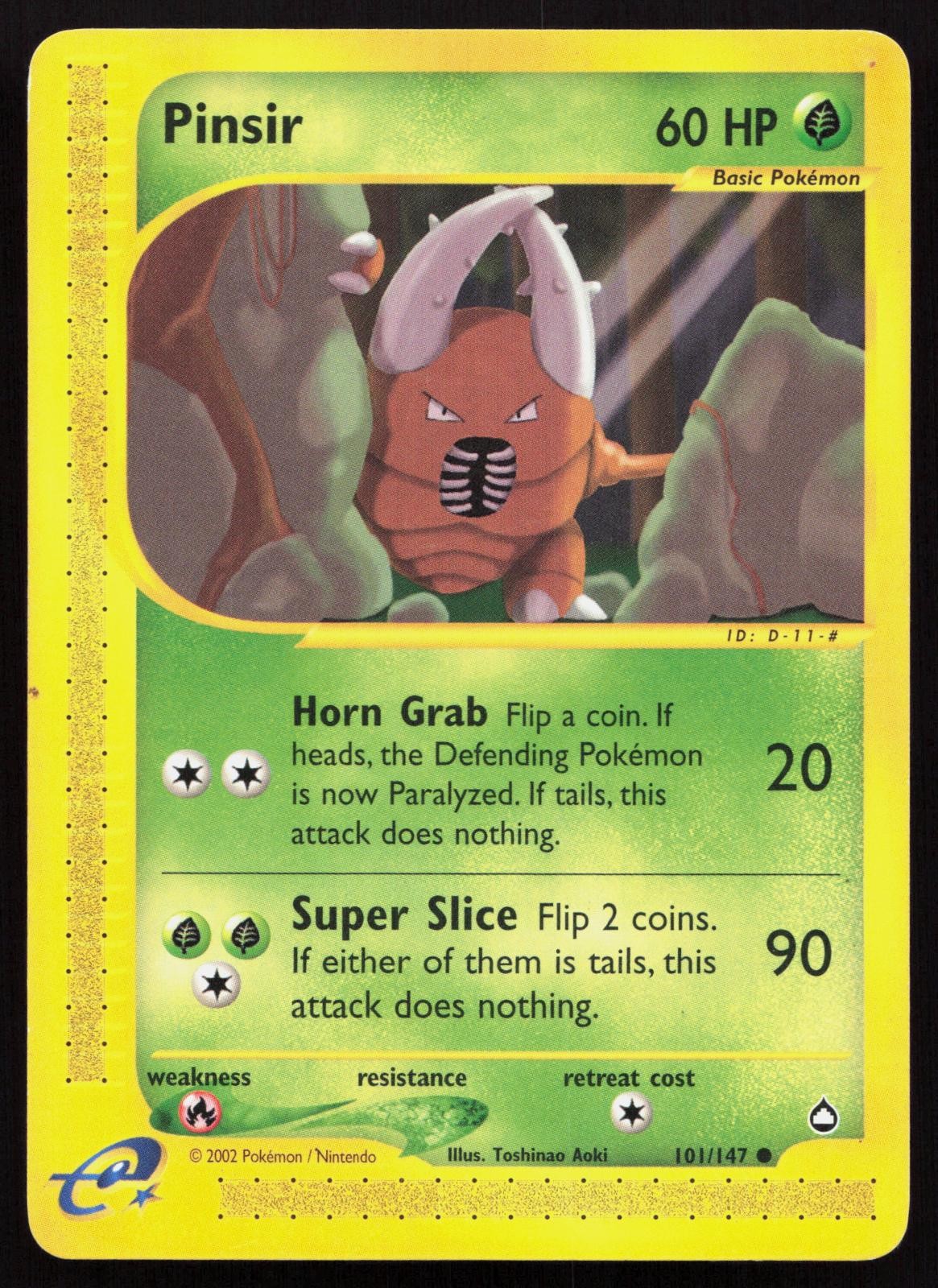 Pinsir 101/147 - Vintage Pokemon Aquapolis - Common - MP