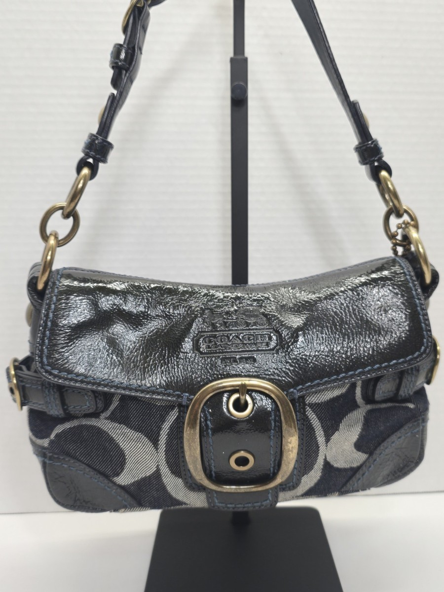 Vintage Y2K Coach Bleecker Denim Monogram Shoulder Bag Style 12535