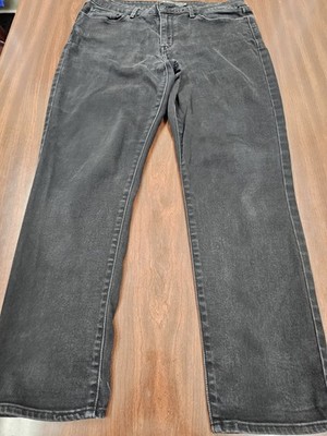 Levi's Mid Rise Skinny Jeans Womens Size 14 Black Stretch Denim Faded Wash