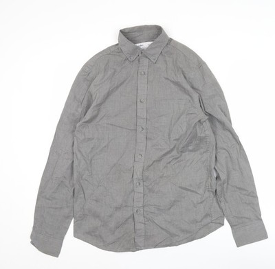 Old Navy Herren Hemd grau Slim Fit Langarm Knopfleiste Größe S