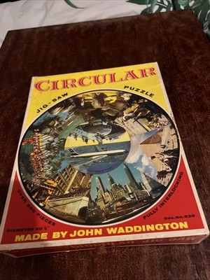 Vintage Waddingtons Rundpuzzle Nr. 539 Weltreisen 500+ Teile komplett