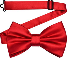 Solid Color Pre-tied Bow Tie Quality Adjustable Bowtie for Men Party Wedding