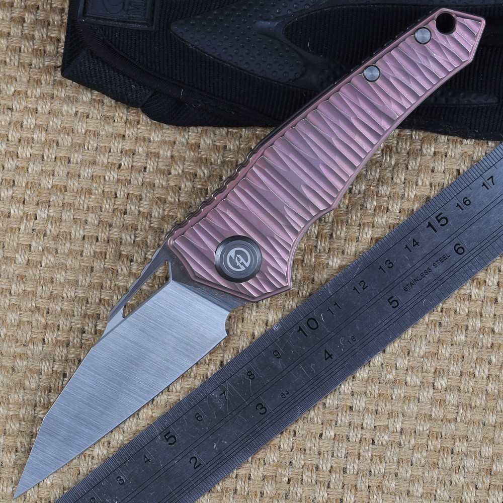 Maxace Corvus Purple Titanium Handle Bearing Flipper Pocket Knife