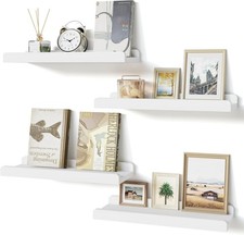 4Pcs Floating Wall Shelves Picture Ledge Display Wooden Hanging Storage Shelf UK