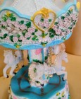 Carousel ORNATE ROTATING MUSIC box Works 3 Horse Merry Go Round Fine Shape  — photo 5