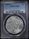 1934-D $1 Peace Silver Dollar PCGS AU 58