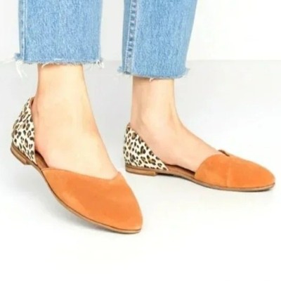 Toms Julie D'Orsay Leopard Flats Size 8