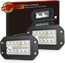 Flush Mount LED Light Pods, 2Pcs 6 Inch Spot Flood Combo Beam 6000 LM Triple Ro
