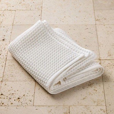 Waffle Towel White: Turkish Cotton, PreWashed Softness, Solid, 30x18