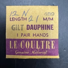NEW Genuine Vintage LeCoultre Cal. 489 Gold Gilt Dauphine Hands 12N 21mm PAIR