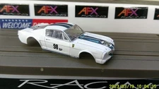 AFX RACING H.O. SCALE SLOT CAR BODY ONLY 1965 SHELBY GT350R MILES WHITE/BLUE