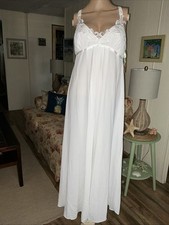 Flora by Flora Nikrooz Satin/Lace Nightgown WHITE Bridal Wedding Lingerie XL NWT