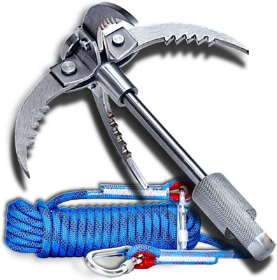 Grappling Hook with Rope 32Ft. Set. 4-Claw Folding Durable Stainless Steel Compa