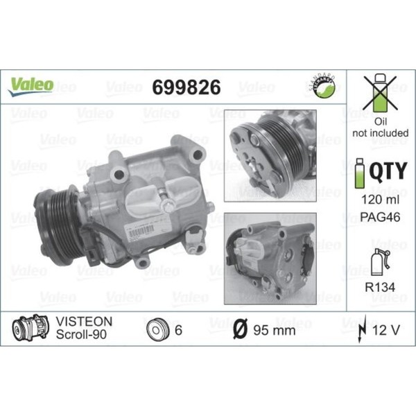 Valeo Kompressor Klimaanlage FüR Ford KA Rb_ Focus II Turnier Da_ FFS Mazda-image