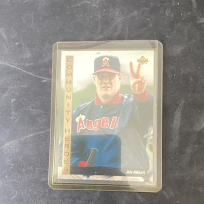 Upper Deck MLB Baseball Card Lot Jim Abbott Angels Community Heroes 2 Cards