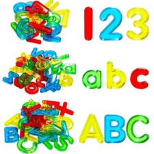 67 Pcs Plastic Practice Set Transparent Letters and Numbers Include Uppercase...