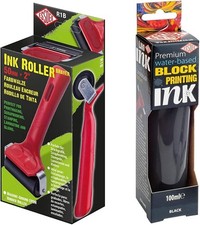 ESSDEE, R1 Lino Roller, 2" & Premium Quality Block Printing Ink